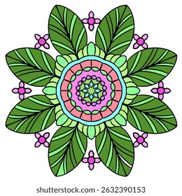 Vector- Mandala Color Black and White 