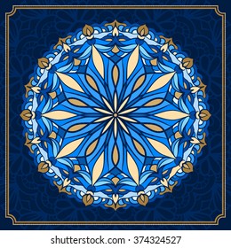 Vector mandala color pattern. Ethnic round decorative element.