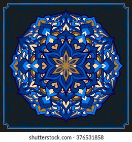 Vector mandala color pattern. Ethnic round decorative element.