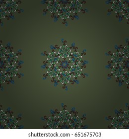 Vector Mandala colored on green background. East, Islam, Thai, Indian, ottoman motifs. Ethnic texture. Mandala pattern. Arabic Vintage decorative ornament. Orient, symmetry lace, meditation symbol.