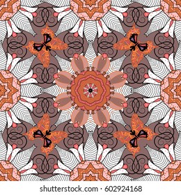 Vector Mandala. Colored round ornament pattern on a colorful background.