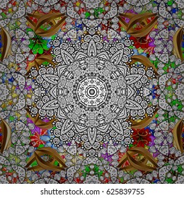 Vector Mandala. Colored round ornament pattern on a background.