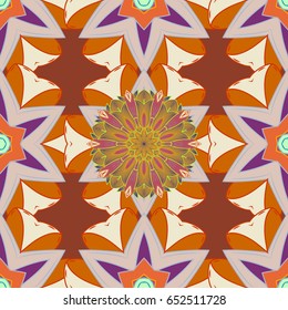 Vector Mandala. Colored round ornament pattern on a background.