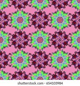 Vector Mandala. Colored round ornament pattern on a colorful background.