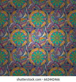 Vector Mandala. Colored round ornament pattern on a background.