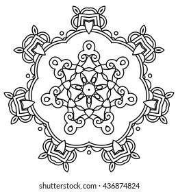 Vector Mandala for coloring.