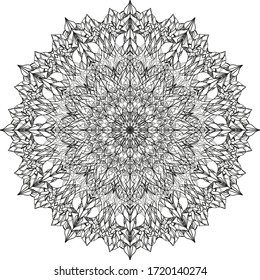 Mandala vectorial para el libro coloreado. Mandala grande con muchos detalles. Mandala de estilo oriental