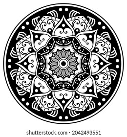 Vector Mandala para libro de colorear, motivos indios