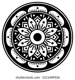 Vector Mandala for coloring book, Indian motifs