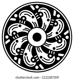 Vector Mandala for coloring book, Indian motifs