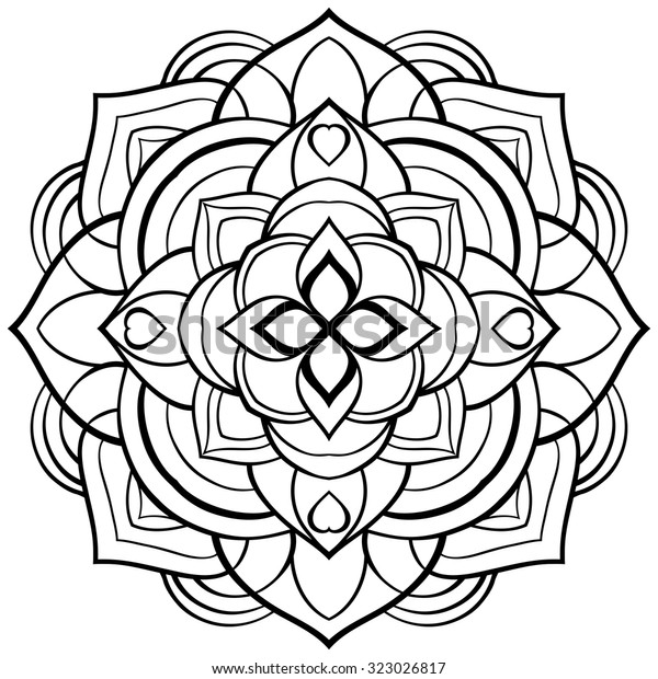 Vector Mandala Coloring Book Simple Circular Stock Vector (Royalty Free ...