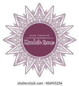 Vector mandala for coloring with floral decorative elements. Patterned Design Element, Coloring book. Vector illustration.