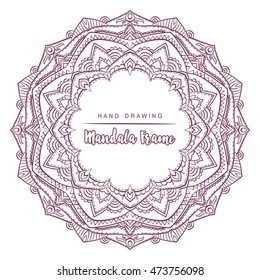 Vector mandala for coloring with floral decorative elements. Patterned Design Element, Coloring book. Vector illustration.