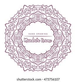 Vector mandala for coloring with floral decorative elements. Patterned Design Element, Coloring book. Vector illustration.