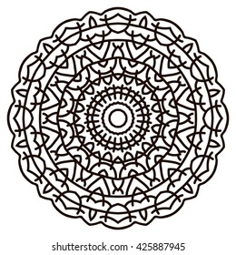 Vector mandala for coloring on a white background.