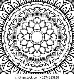 Vector Mandala for coloring page