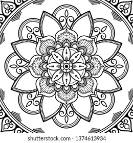 Vector Mandala for coloring page