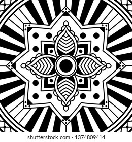 Vector Mandala for coloring page