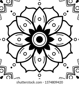 Vector Mandala for coloring page