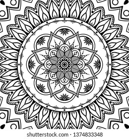 Vector Mandala for coloring page