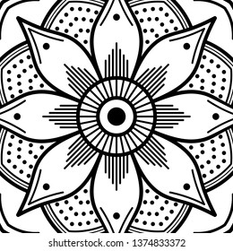 Vector Mandala for coloring page