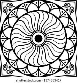 Vector Mandala for coloring page