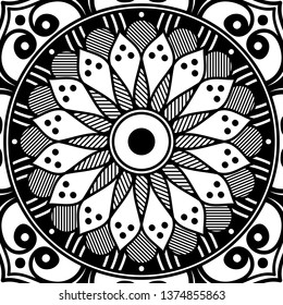 Vector Mandala for coloring page