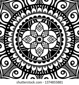 Vector Mandala for coloring page