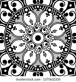 Vector Mandala for coloring page