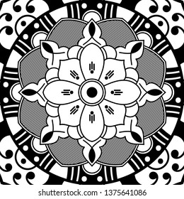 Vector Mandala for coloring page