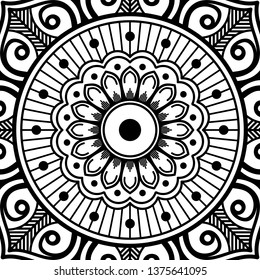 Vector Mandala for coloring page