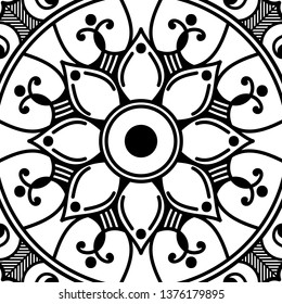 Vector Mandala for coloring page