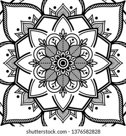 Vector Mandala for coloring page