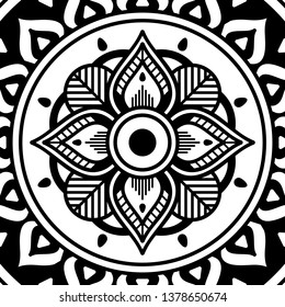 Vector Mandala for coloring page