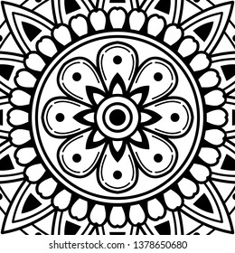 Vector Mandala for coloring page