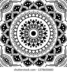 Vector Mandala for coloring page
