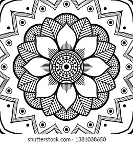 Vector Mandala for coloring page
