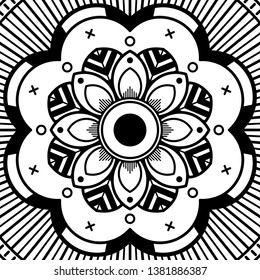 Vector Mandala for coloring page