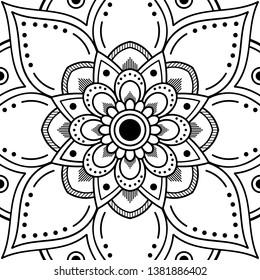 Vector Mandala for coloring page