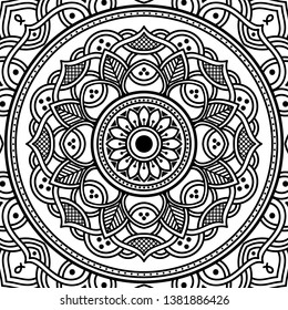 Vector Mandala for coloring page
