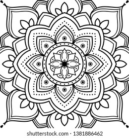 Vector Mandala for coloring page