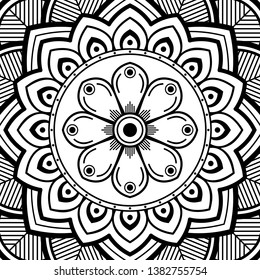 Vector Mandala for coloring page