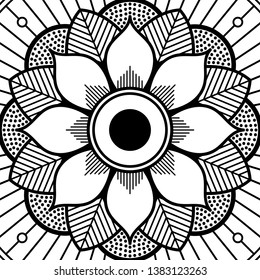 Vector Mandala for coloring page