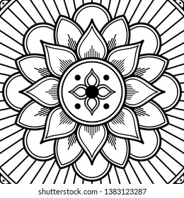 Vector Mandala for coloring page