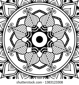 Vector Mandala for coloring page