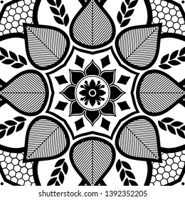 Vector Mandala for coloring page