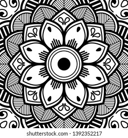Vector Mandala for coloring page