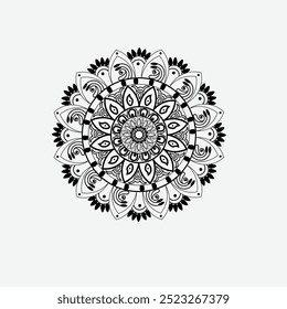  Vector mandala para colorear.