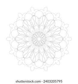 Vector Mandala coloring page, Mehndi, tattoo, decoration. Decorative ornament in ethnic oriental style. Coloring book page.