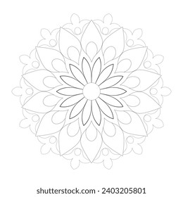 Vector Mandala coloring page, Mehndi, tattoo, decoration. Decorative ornament in ethnic oriental style. Coloring book page.